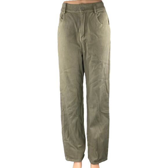 Rumored Women's Olive Green High Waisted Relaxed Straight Denim Jeans Size XS - Picture 1 of 4